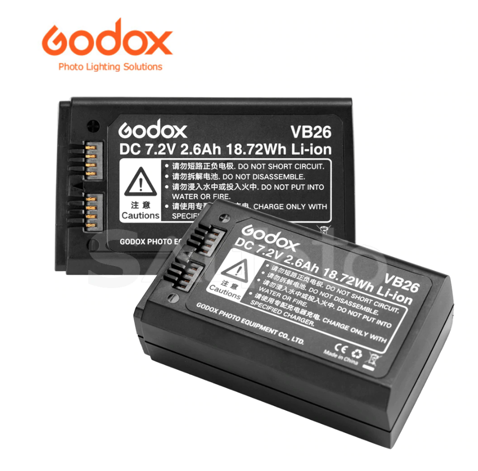 Godox Original V1 Flash Rechargeable Lithium Battery VB26 2600mAh for Round Head Speedlight V1C V1N V1S V1O V1F Speedlite