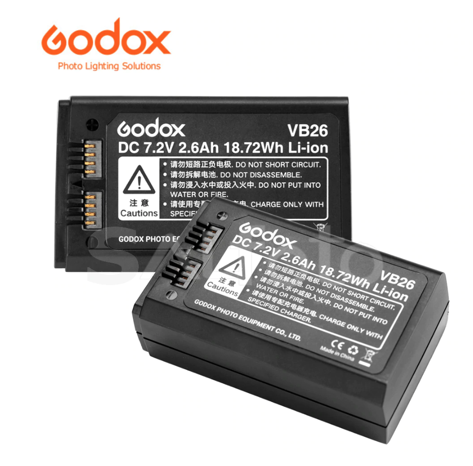 Mt Godox Original V1 Flash Rechargeable Lithium Battery VB26 2600mAh for Round Head Speedlight V1C V1N V1S V1O V1F Speedlite