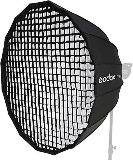 Godox Portable P90L 90CM Deep Parabolic Honeycomb Grid Softbox Bowens Mount Studio Flash Reflector Photo Studio Softbox