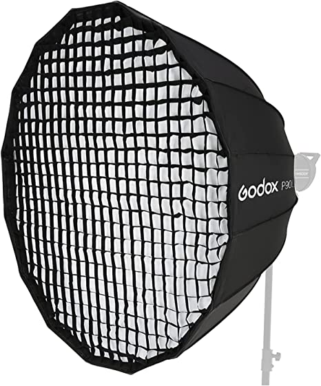 Mt Godox Portable P90L 90CM Deep Parabolic Honeycomb Grid Softbox Bowens Mount Studio Flash Reflector Photo Studio Softbox