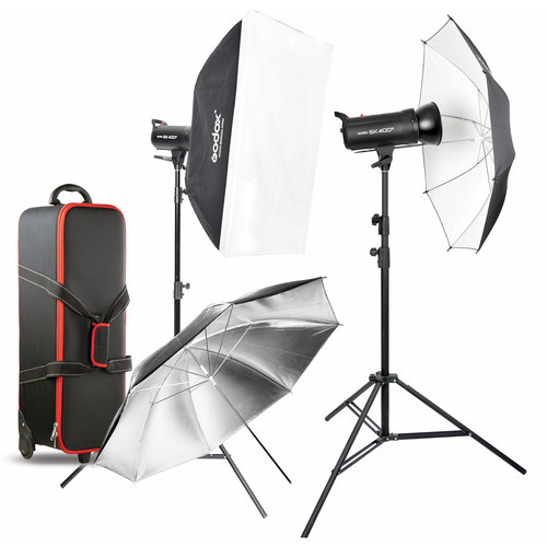 مجموعة فلاش الاستوديو Godox SK400II-E (2 * إضاءة)