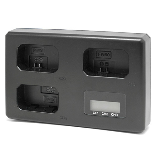 Triple Charger for Sony NP-FW50 Camera Batteries