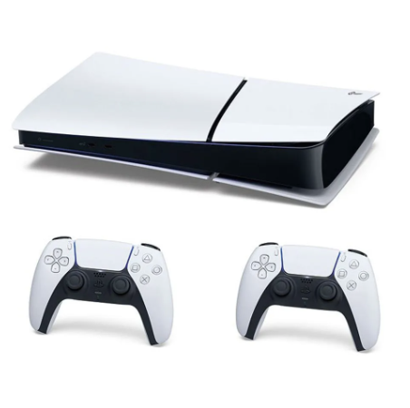 Sony PlayStation 5 Console (Digital Edition) with Two DualSense Wireless Controllers