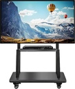 T-2580-MTP Mobile TV Cart with Wheels for 32"-100" Displays (Black)