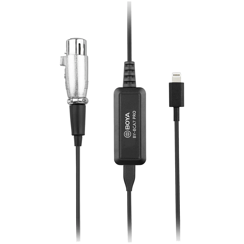 BOYA BY-BCA7 PRO XLR to iOS Lightning & USB Type-A Adapter Cable (20')