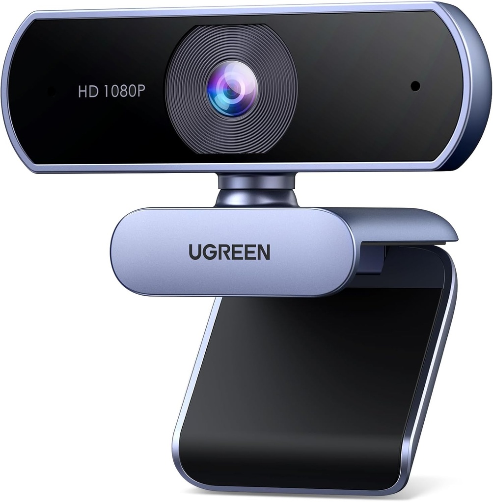 UGREEN 15728 - 1080P Webcam with Microphone, Full HD USB Web Camera, Adjustable FOV, Noise-Canceling, Plug and Play