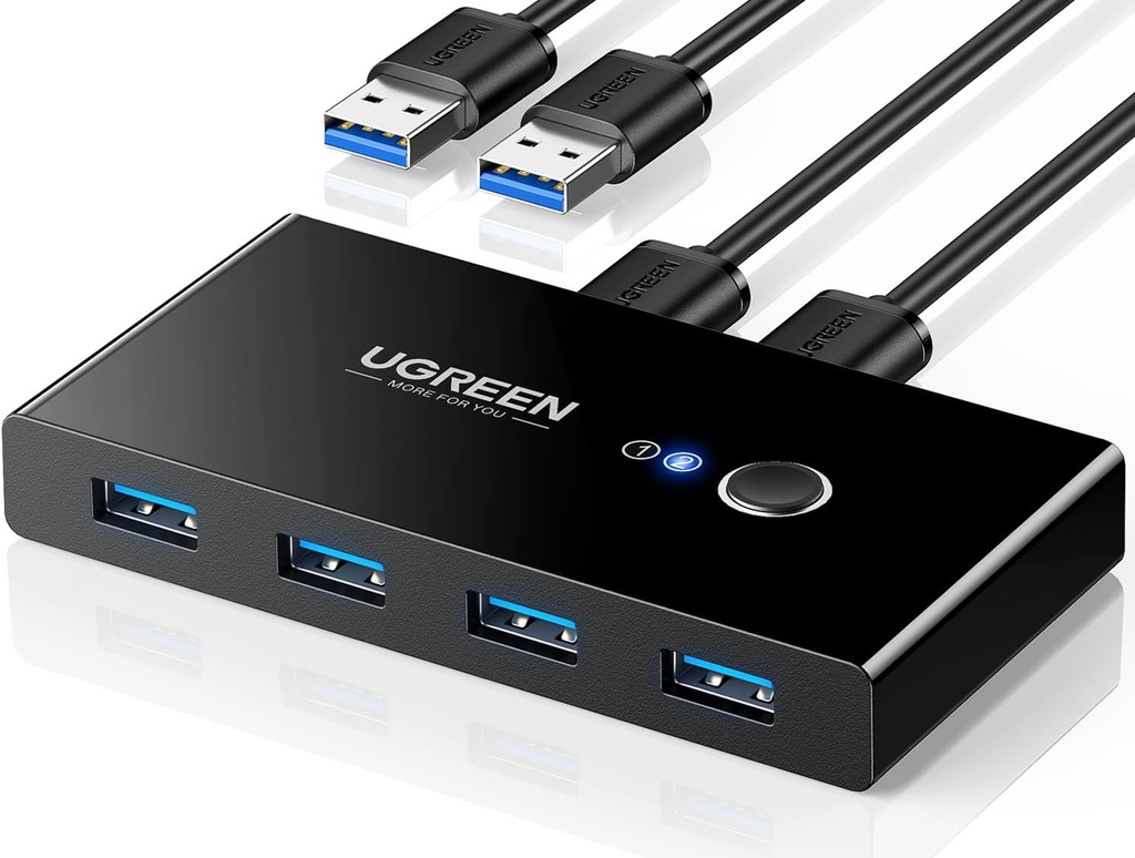 يوجرين 30768 - صندوق تحويل USB 3.0 2 مدخل 4 مخرج