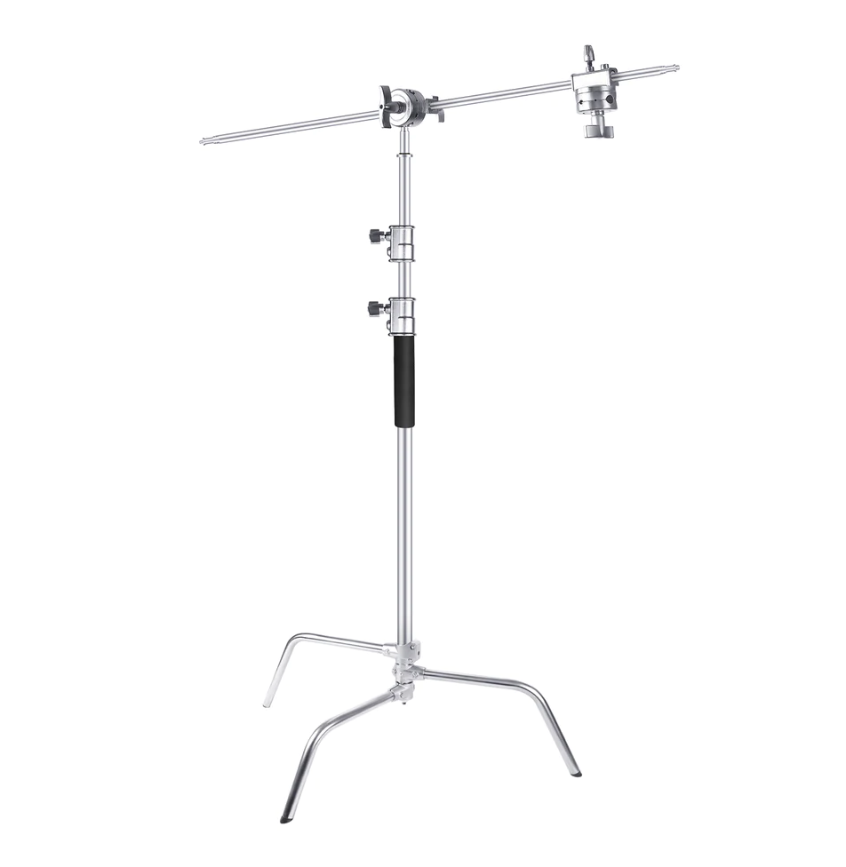 Neewer 300CM Adjustable Stainless Steel C-Stand with Sliding Legs & Grip Arm & Grip Head(10093452)