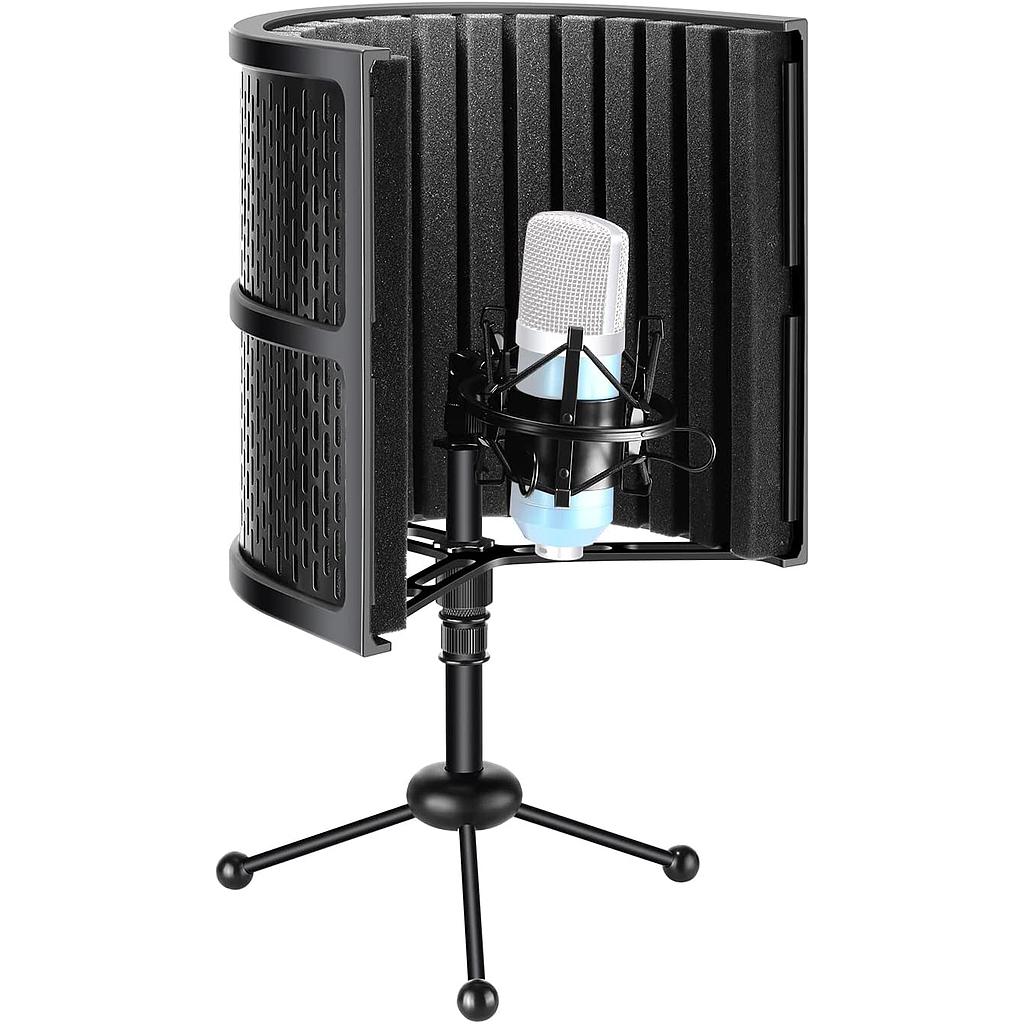 Neewer NW-12 Tabletop Compact Microphone Isolation Shield with Tripod Stand, Mic Sound Absorbing Foam for Studio Sound Recording, Podcasts, Vocals, Singing, Broadcasting (Mic and Shock Mount Not Included)(40093927)