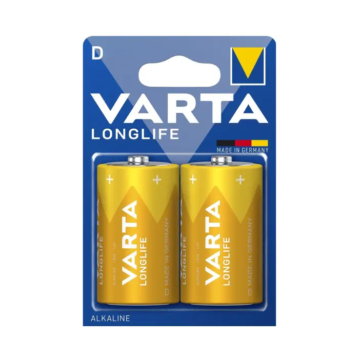 Varta Longlife D LR20 1.5V Alkaline Battery (2-Pack)
