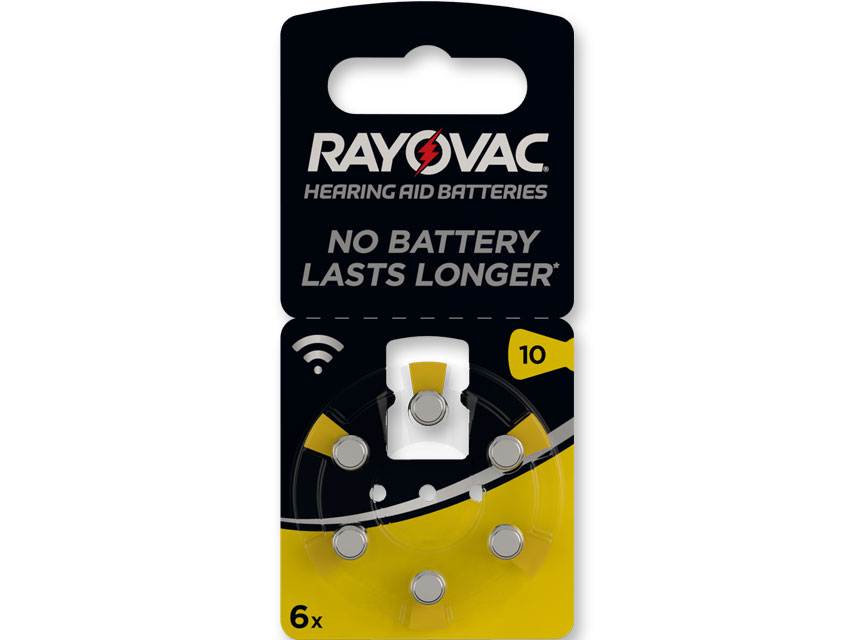 Varta Rayovac 10 (PR70) Zinc-Air Hearing Aid Batteries - 6 Pack