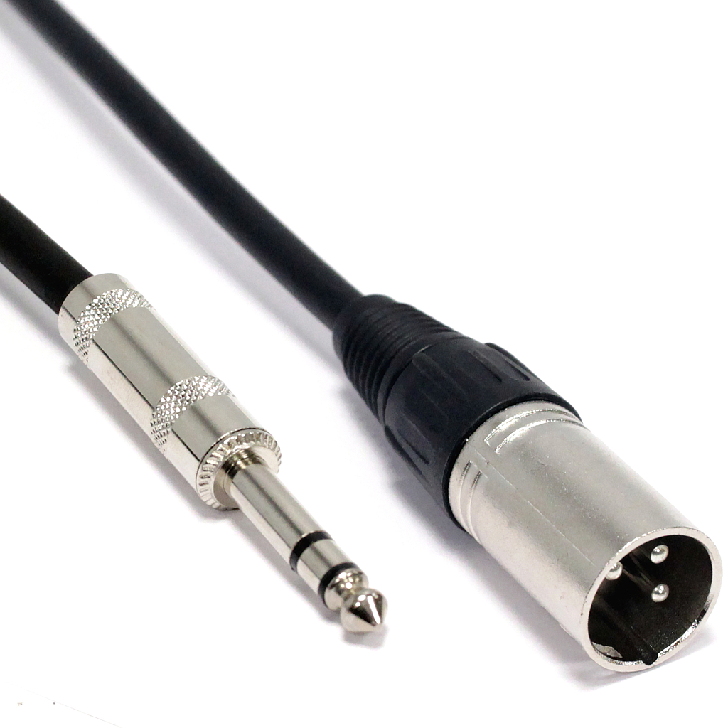 XLR Male to 6.35 mm TS Male Cable 1 m