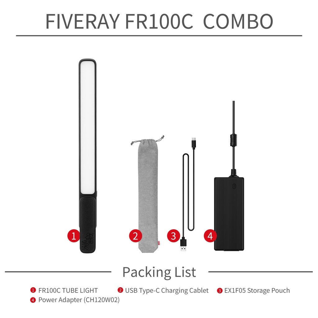 ZHIYUN FIVERAY FR100C RGB LED Tube Light Combo (Black)