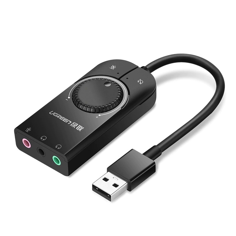 مدخل صوت ستيريو خارجي من خلال محول USB بطول 15سم / UGREEN 40964”CM129