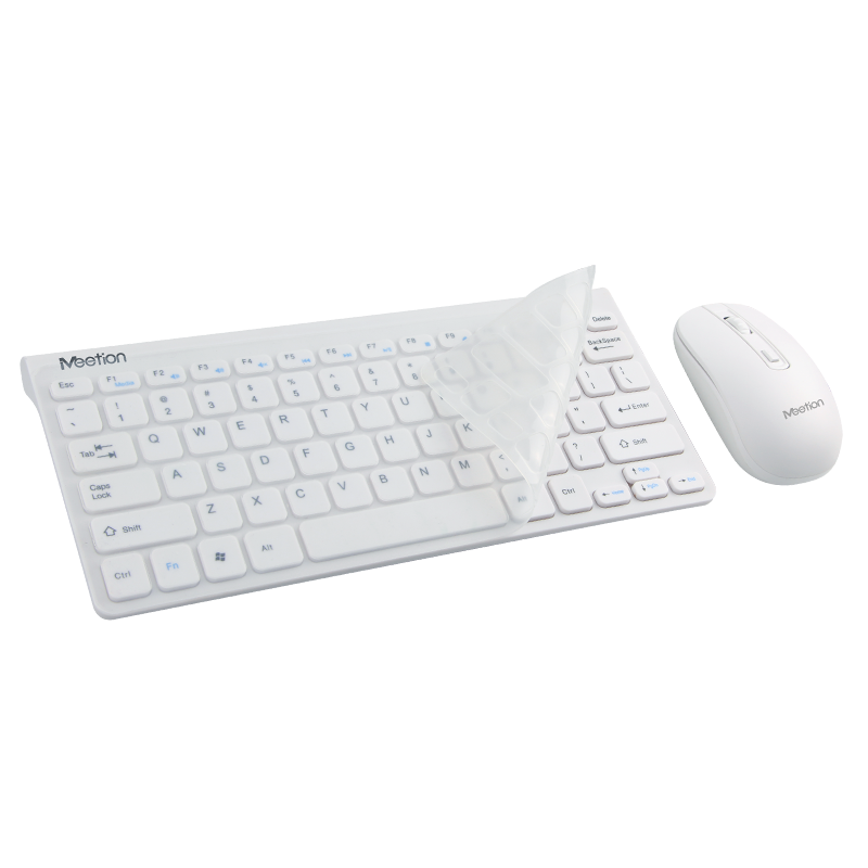 Meetion Tech MT-Mini4000 2.4G Wireless Mini Keyboard and Mouse Combo White US+AR