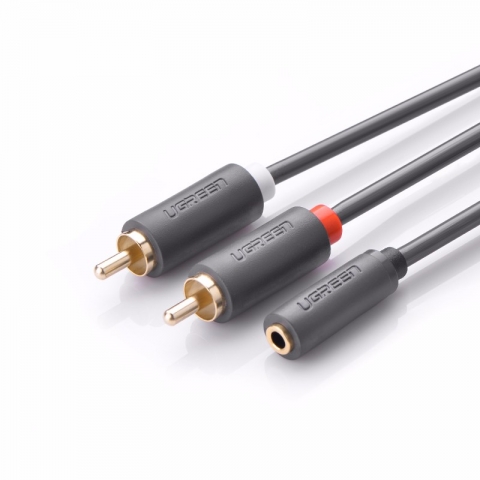 كابل صوت AUX 3.5mm female الى 2 RCA Male بطول 1.5 متر / UGREEN 10548