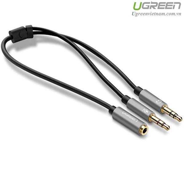 3.5mm female to 2 male audio cable (black) / Ugreen 20899