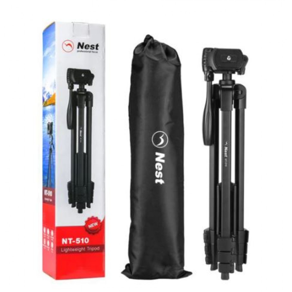 Nest Tripod NT510 / NT-510 Camera Camcorder Professional With Mobile Holder & Remote Tripod - Black