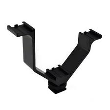 Camera DSLR Triple Mount Hot Shoe V-shape Mount Bracket Aluminum for LED Video Lights Microphones