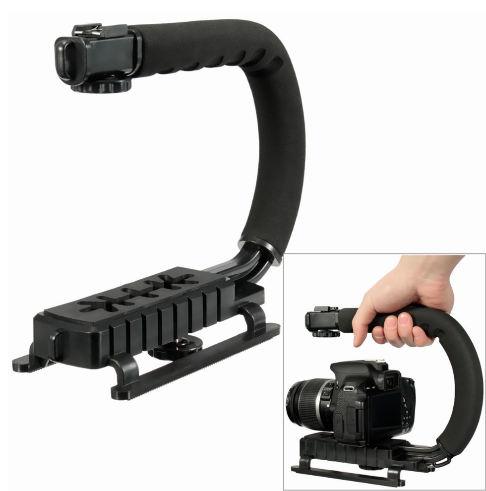 C Shape Hand Stand Handle Bracket Holder Stabilizer Grip For DSLR Camera Camcorder BLACK