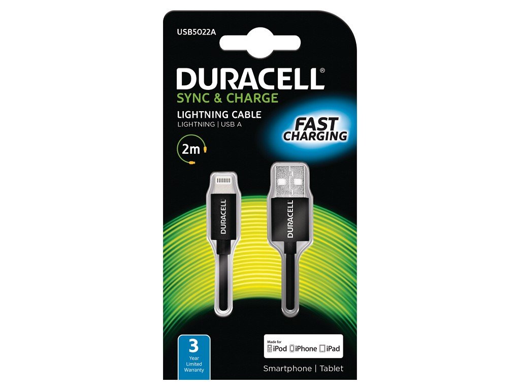DURACELL CHARGER CABLE USB-LIGHTNING USB5022A