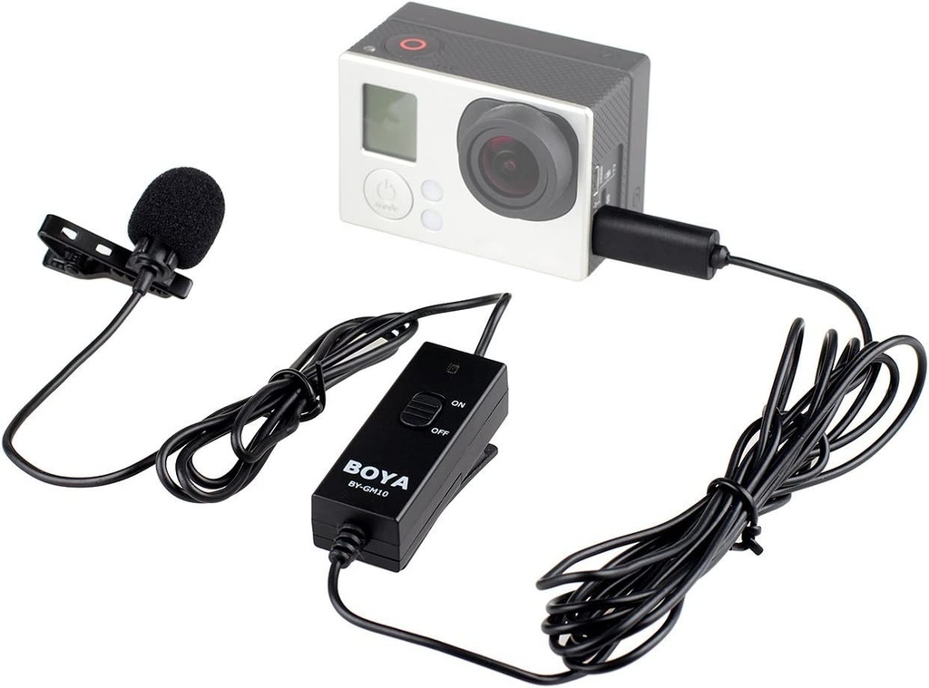 BOYA BY-GM10 Wired lavalier Microphone for Gopro Hero 3 + 4 Camera
