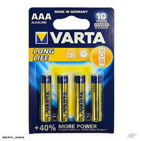 بطارية فارتا LR03 AAA بجهد 1.5 فولت (صناعة ألمانية)