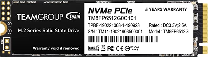 TEAMGROUP MP33 512GB NVMe SSD Gen3x4 M.2 2280