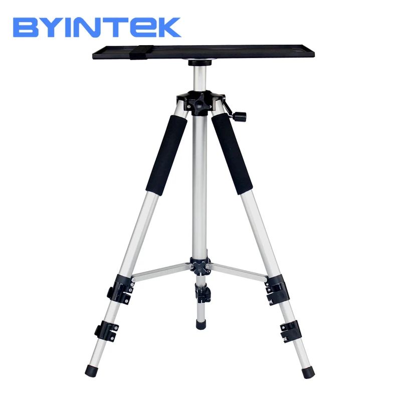 BYINTEK professional Universal projector pallet aluminium table tripod stand tray stroller for home laptop tablet education