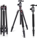 Neewer Aluminum Alloy 64 inches/162 Centimeters Camera Travel Tripod Monopod with 360 Degree Ball Head,1/4 inch Quick Shoe Plate and Bag for DSLR Camera Video Camcorder up to 26.5 pounds/12 kilograms T566A (10090550)