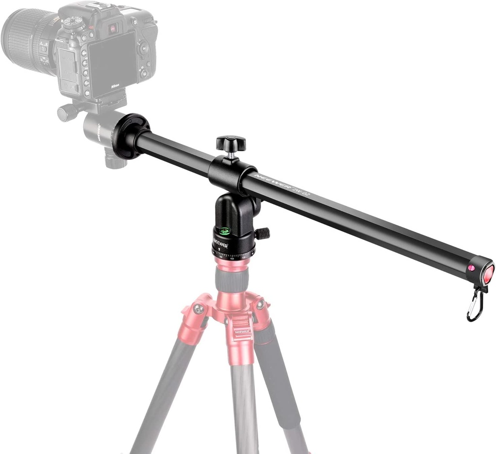 Neewer Tripod Boom Arm, 19.7" Horizontal Center Column Tripod Extension Arm Rotatable 360° Aluminum Alloy Swivel Lock for Overhead Photography, Macro and Low-Angle Shooting, Load up to 22lbs/10kg (10098197)