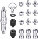 Neewer Camera Screw Kit, 16 Pieces Tripod Screw Adapter Converter Spigot Screw Mount Pack (1/4" to 1/4", 1/4" to 3/8", Female to Male, Male to Male, etc) for Camera/Tripod/Flash/Stand/Mic/Rig/Cage (10096529)