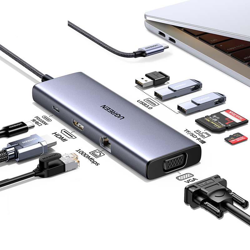 UGREEN 9 in 1 USB-C Multifunction Adapter (15600/CM498)