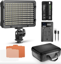 Neewer 176 LED Video Light Lighting Kit: Dimmable 176 LED Panel, with 2200mAh Li-ion Battery, USB Battery Charger and Carrying Case for Product and Portrait Photography