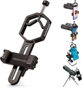 NEEWER Metal Phone Mount for Telescope, compatible with smartphones sized 2.09" to 3.54", and fits eyepieces with a diameter ranging from 1.02" to 2.05".