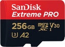 SanDisk Extreme 256GB microSDXC Card UHS-I U3 V30 190MBs/130MBs