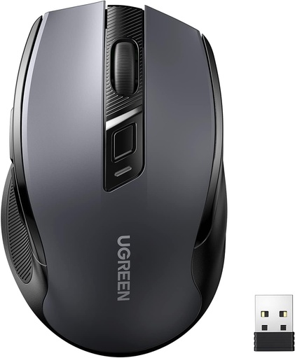 يوجرين 90855 – فأرة لاسلكية 2.4 جيجاهرتز مع مستقبل USB، بدقة تصل إلى 4000 DPI بـ 5 مستويات، 6 أزرار .