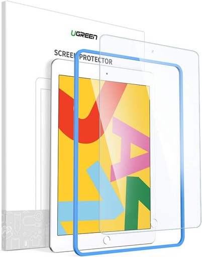 يوجرين 80352 - لاصقة حماية UGREEN Edge HD مع طقم تركيب سهل لجهاز iPad مقاس 10.2 بوصة (إصدار 2019) - قطعة واحدة (1-Pack)