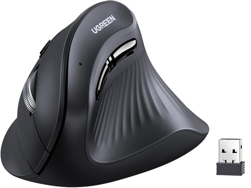 UGREEN 25444 - ماوس عمودي لاسلكي (Bluetooth 5.0 + 2.4G) ماوس مريح مع 5 أزرار