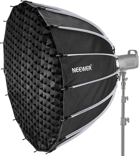 NEEWER سوفت بوكس بارابوليك عميق سريع الفتح بقطر 55 سم مع شبكة خلية نحل (Honeycomb Grid) – رقم المنتج: 10102646.