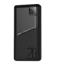 MOXOM MX-PB164 Power Bank With LCD Display And USB, USB-C, Micro Charging Ports Fits Various of Smart Phones 20000 mAh - Black
