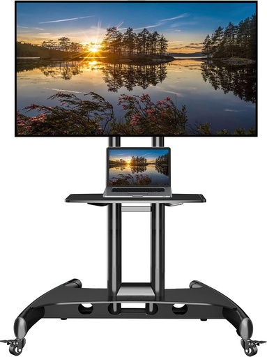 NB North Bayou Mobile TV Cart Rooling TV Stand with Wheels  AVA1500-60-1P (Black) for 32" to 75"
