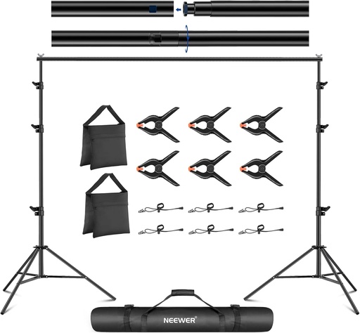 NEEWER 2.6x3m Adjustable Backdrop Chroma Stand Kit, Photography Background Support System  10099680