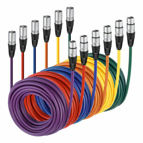 Neewer 7.6m XLR Male to XLR Female Microphone Cable 6-Pack (40094245)