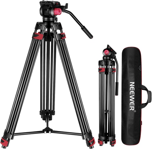 NEEWER 79”/200cm Video Tripod, Heavy Duty Aluminum Alloy Camera Tripod Stand, Load Up to 8kg (10100651).