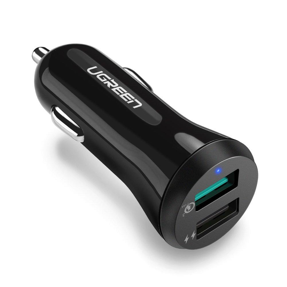 UGREEN Dual USB QC 3.0 Fast Car Charger Black Model 40309