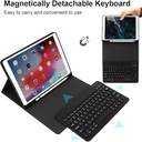 Keyboard Case for Apple iPad 11th gen, 10.9" Slim Lightweight Smart Cover with Magnetically Detachable Wireless Keyboard