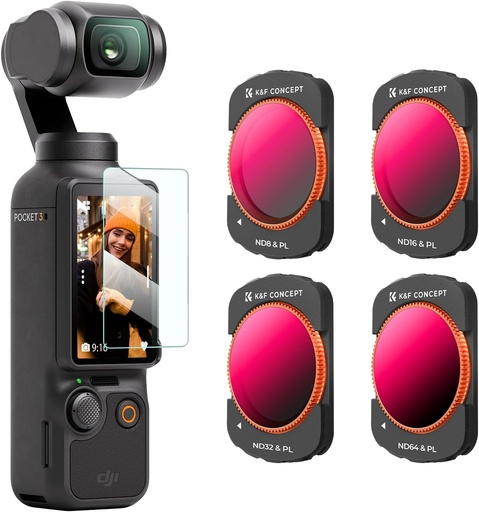 K&F Concept Magnetic ND&PL Filters Set（ ND8&PL ND16&PL ND32&PL ND64&PL）