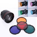 Nanguang NG-10X Studio Light Focus Lens Bowen Mount For Flash & Led Light With 4 Color Filter