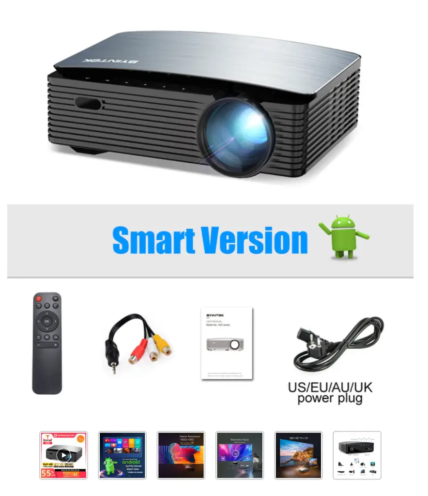 BYINTEK K25 Full HD Native 1080p Smart Android LCD Home Projector